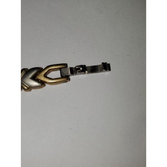 A Vintage Gold And Silver Tone Dual Metal Bracelet Elegant Formal Gift - Picture 7 of 12